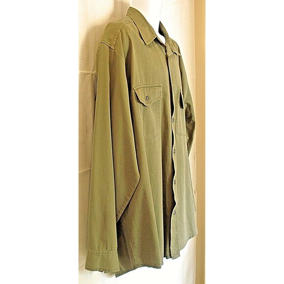 Levi Strauss & CO Phantom Racing Shirt Green Embroidered Khaki Long Sleeve L - Picture 4 of 7